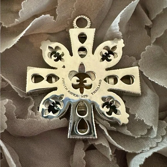 Judith Ripka Sterling Silver Citrine Tigers Eye and Onyx Pendant - Picture 5 of 7